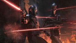The Mandalorian and IG-11 in action