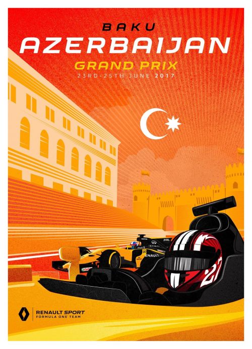 Renault Formula 1 - Azerbaijan 2017 Poster