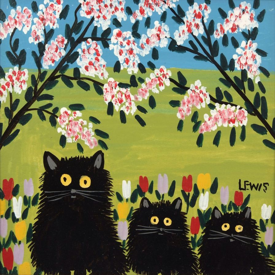 Three black cat